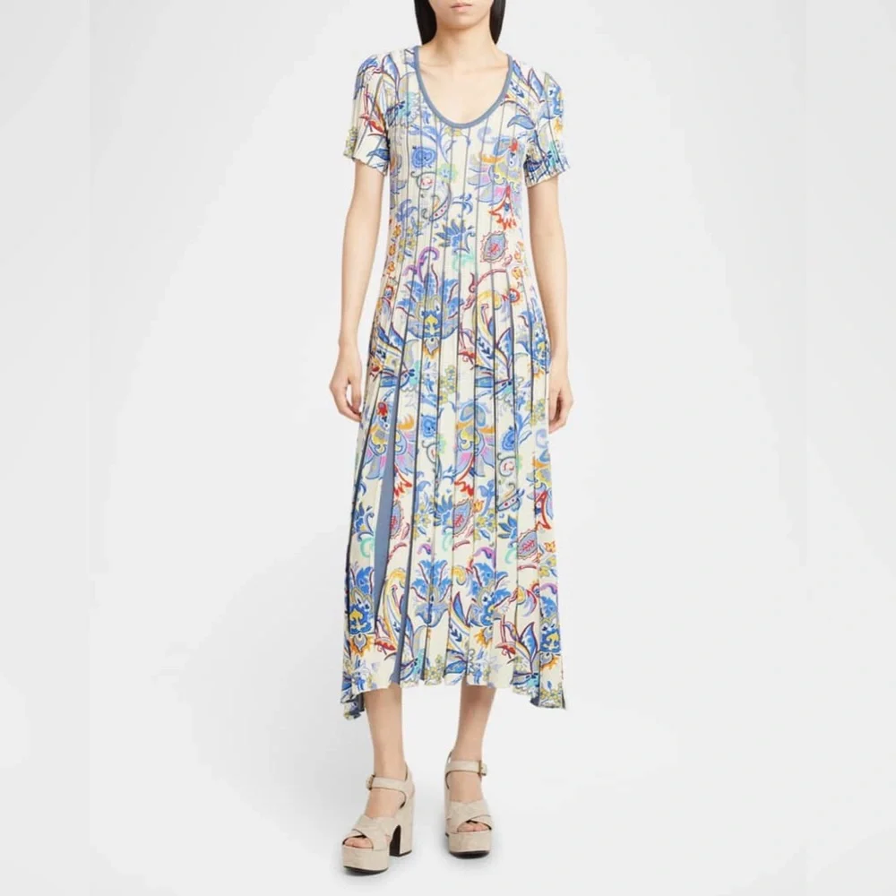 $2,350 Etro paisley pleated Knit Midi Dress - Picture 4 of 13